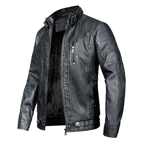 RATS STAND COLLAR LEATHER JACKET カウレザー Men's Standing Collar Jacke Motorcycle Clothing Fashion Trend